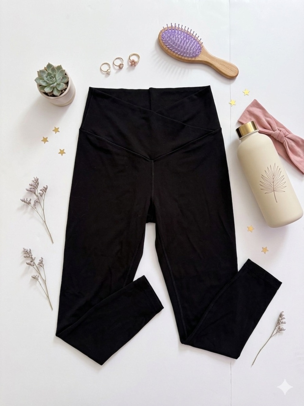 OFFLINE by Aerie Real Me Crossover 7/8 Leggings Black Size Large (L)